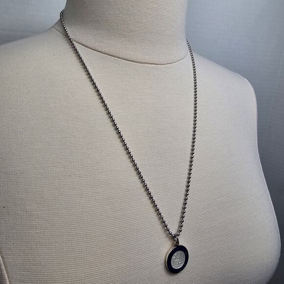 Saint Christopher Pendant Necklace Protect Us Surf Medal Unisex Ball Chain 24" - Picture 4 of 6